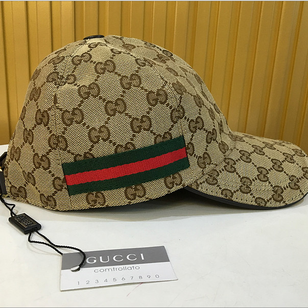 Gucci Original GG Canvas Baseball Hat With Web - DesignerGu