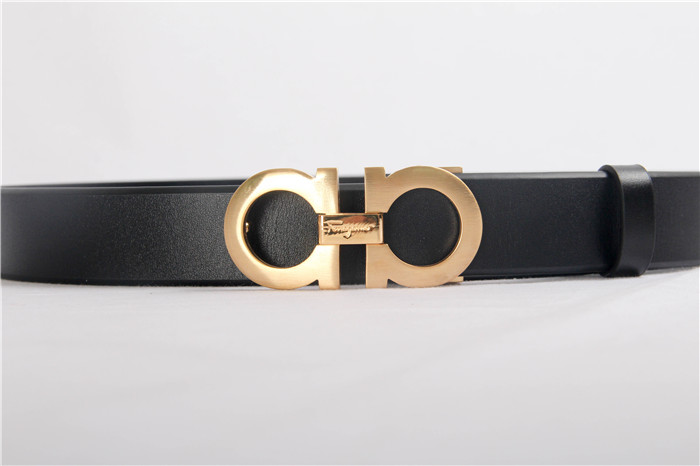 Ferragamo Black Leather Gold Buckle - DesignerGu