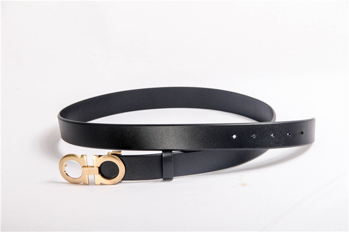 Ferragamo Black Leather Gold Buckle - DesignerGu