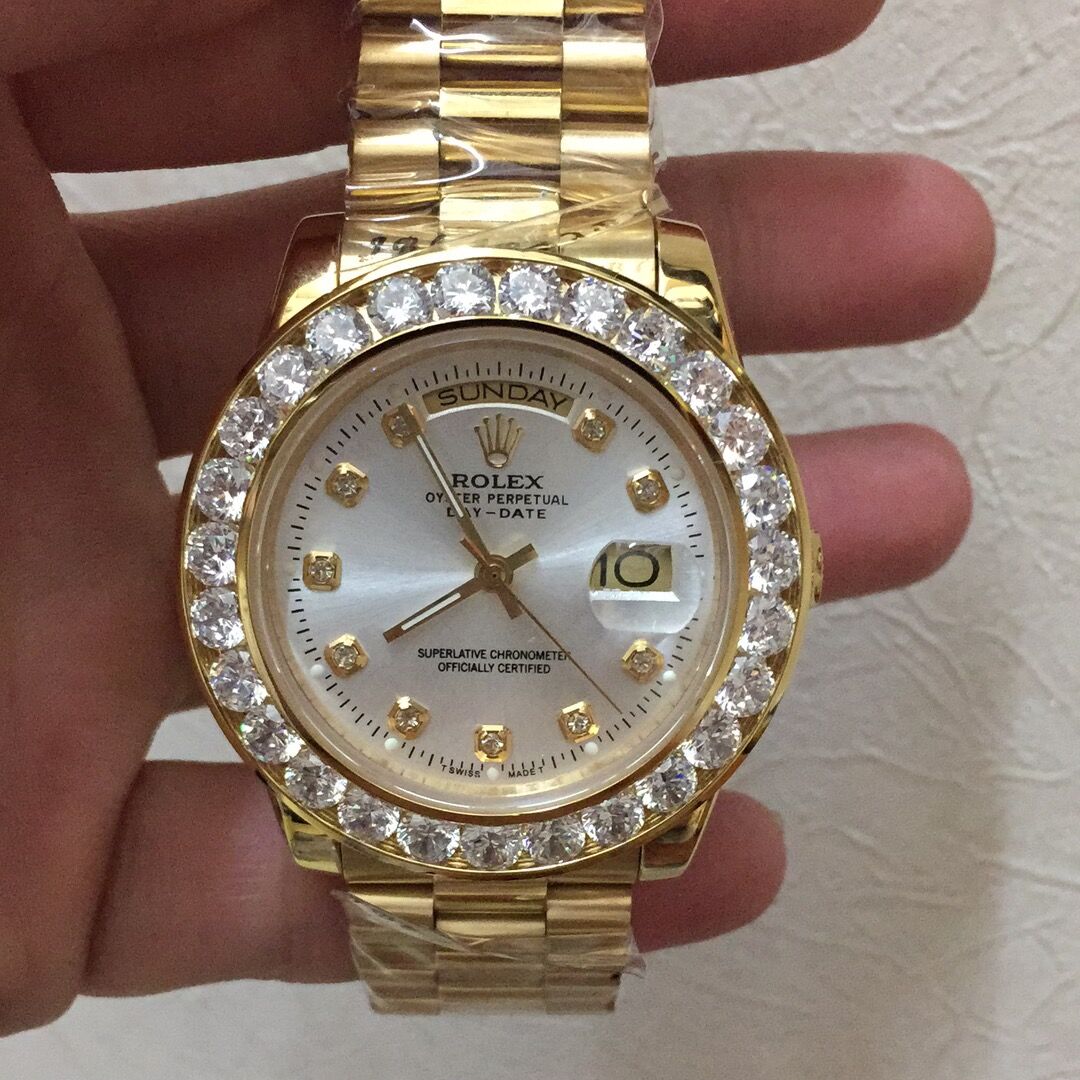 Rolex 40MM 18K Yellow Gold Diamond Watch - DesignerGu