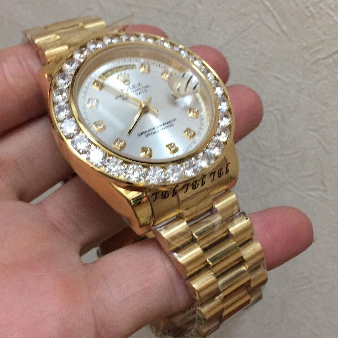 Rolex 40MM 18K Yellow Gold Diamond Watch - DesignerGu