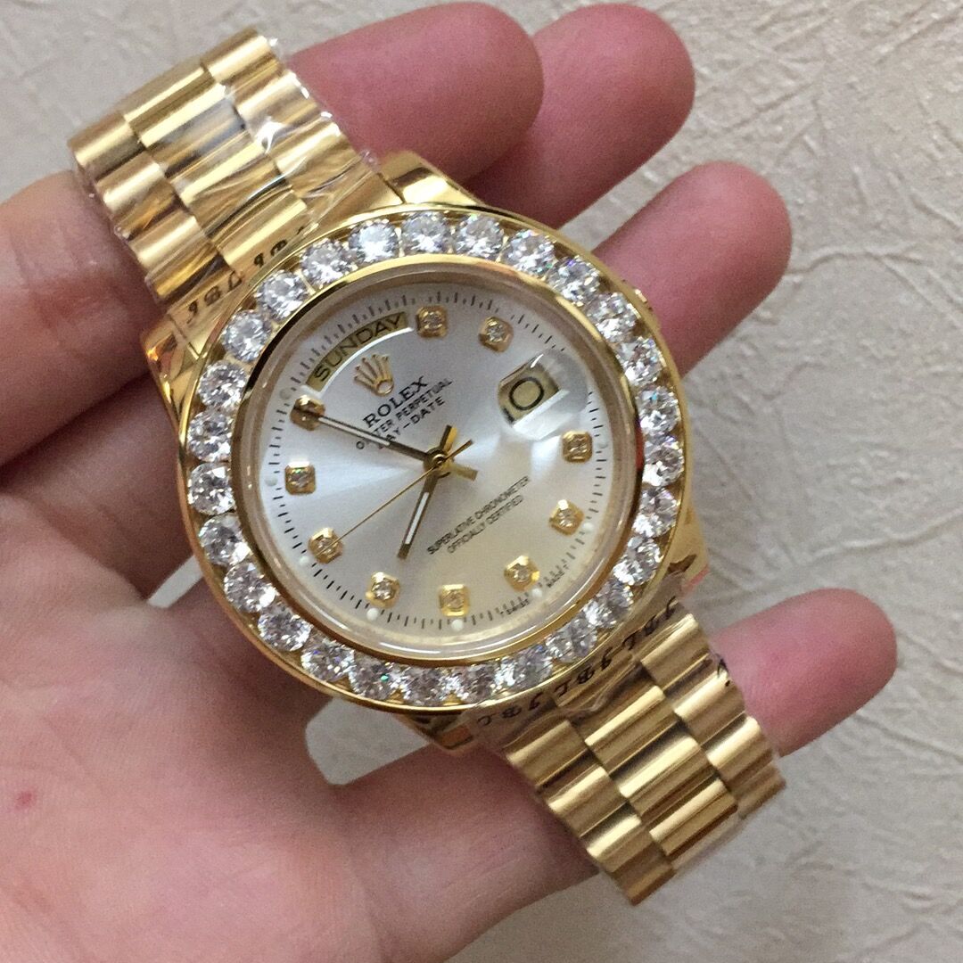 Rolex 40MM 18K Yellow Gold Diamond Watch - DesignerGu