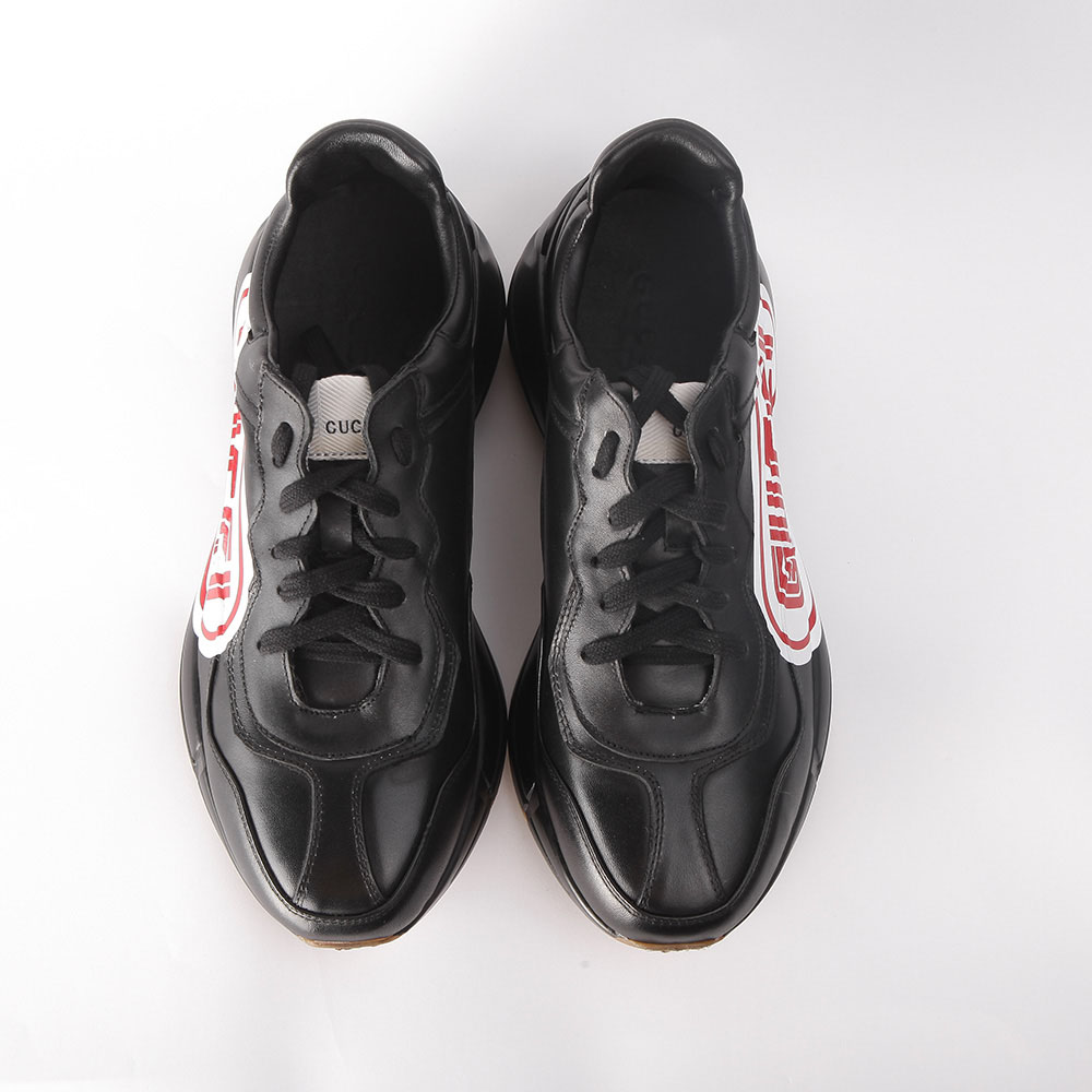 Gucci Rhyton Print Leather Sneaker(Black) - DesignerGu