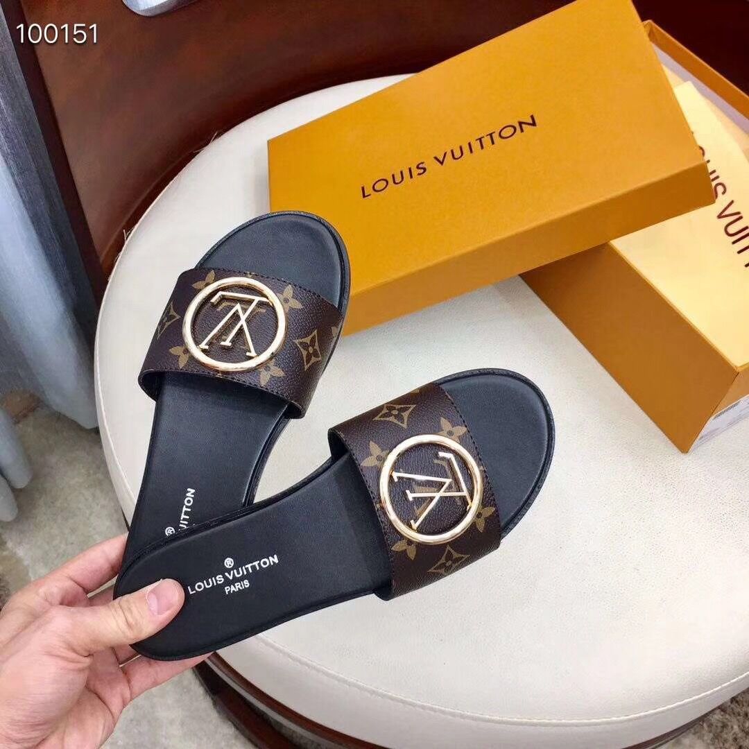 Louis Vuitton Monogram Lock It Flat Mule  - DesignerGu