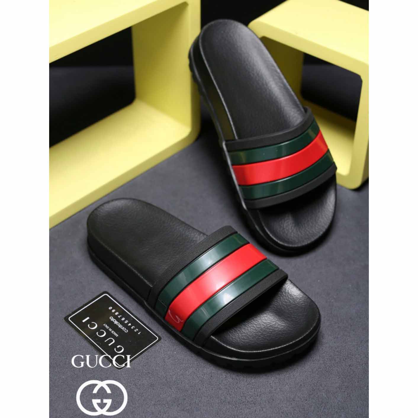 Gucci Web Slide Sandal - DesignerGu