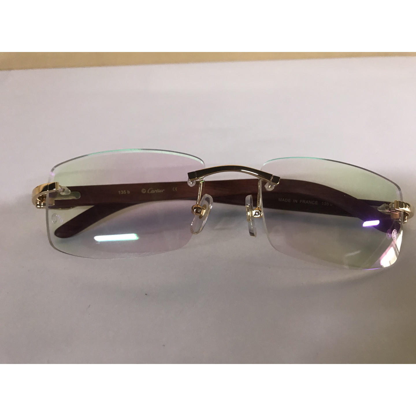 Cartier T8100905 Wood Engraving Eyeglasses Gold - DesignerGu