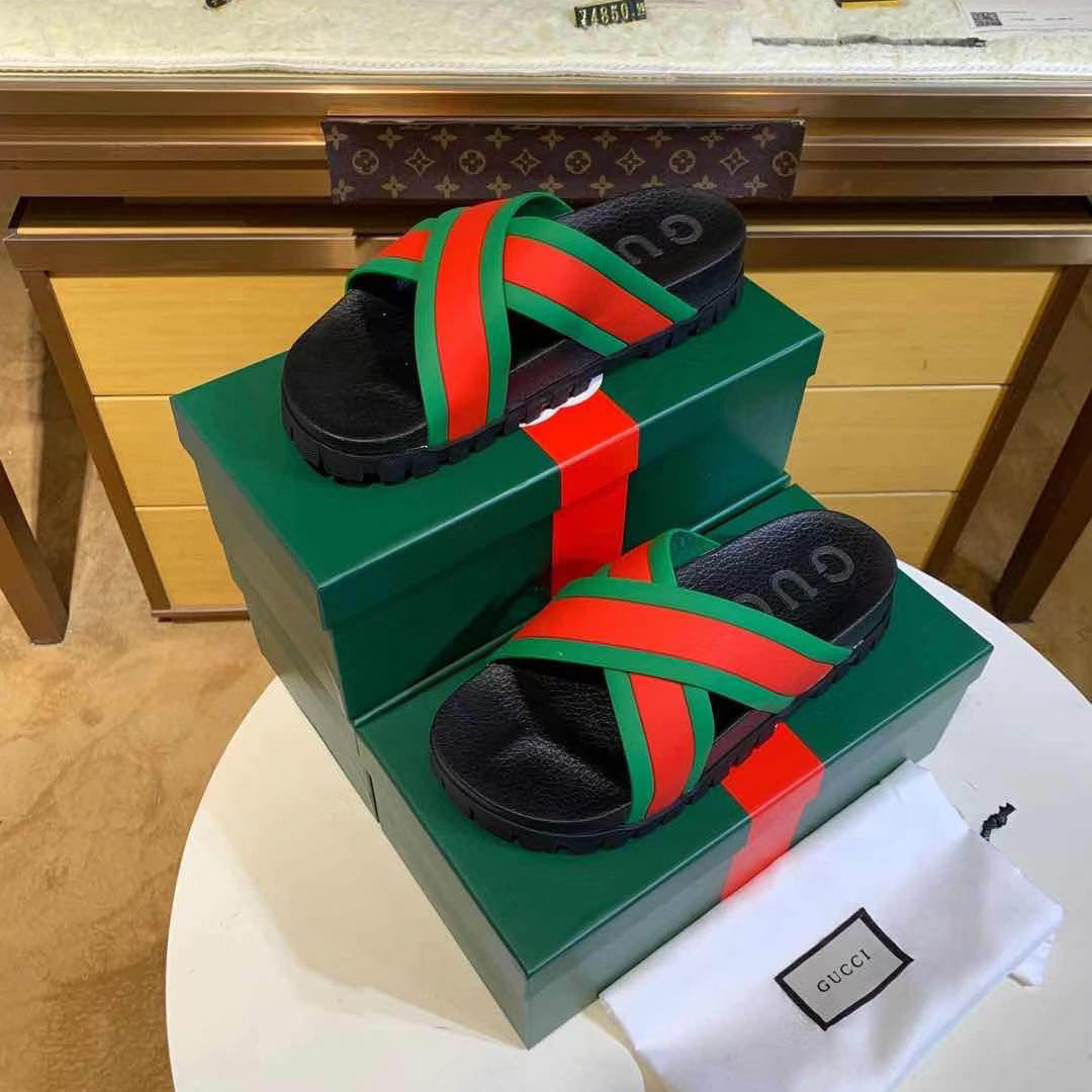 Gucci Web Slide Sandal - DesignerGu