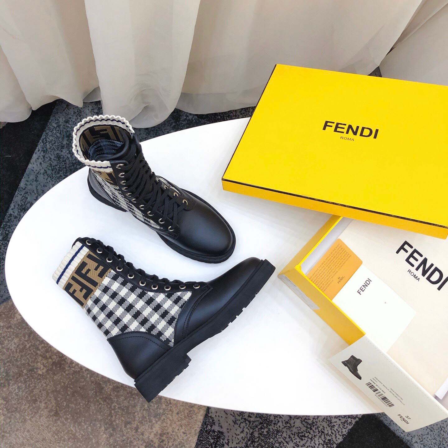 Fendi Leather Biker Boots - DesignerGu