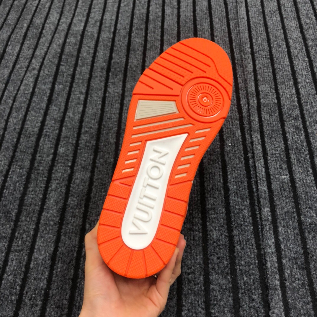 Louis Vuitton Trainer Sneaker In Orange - DesignerGu