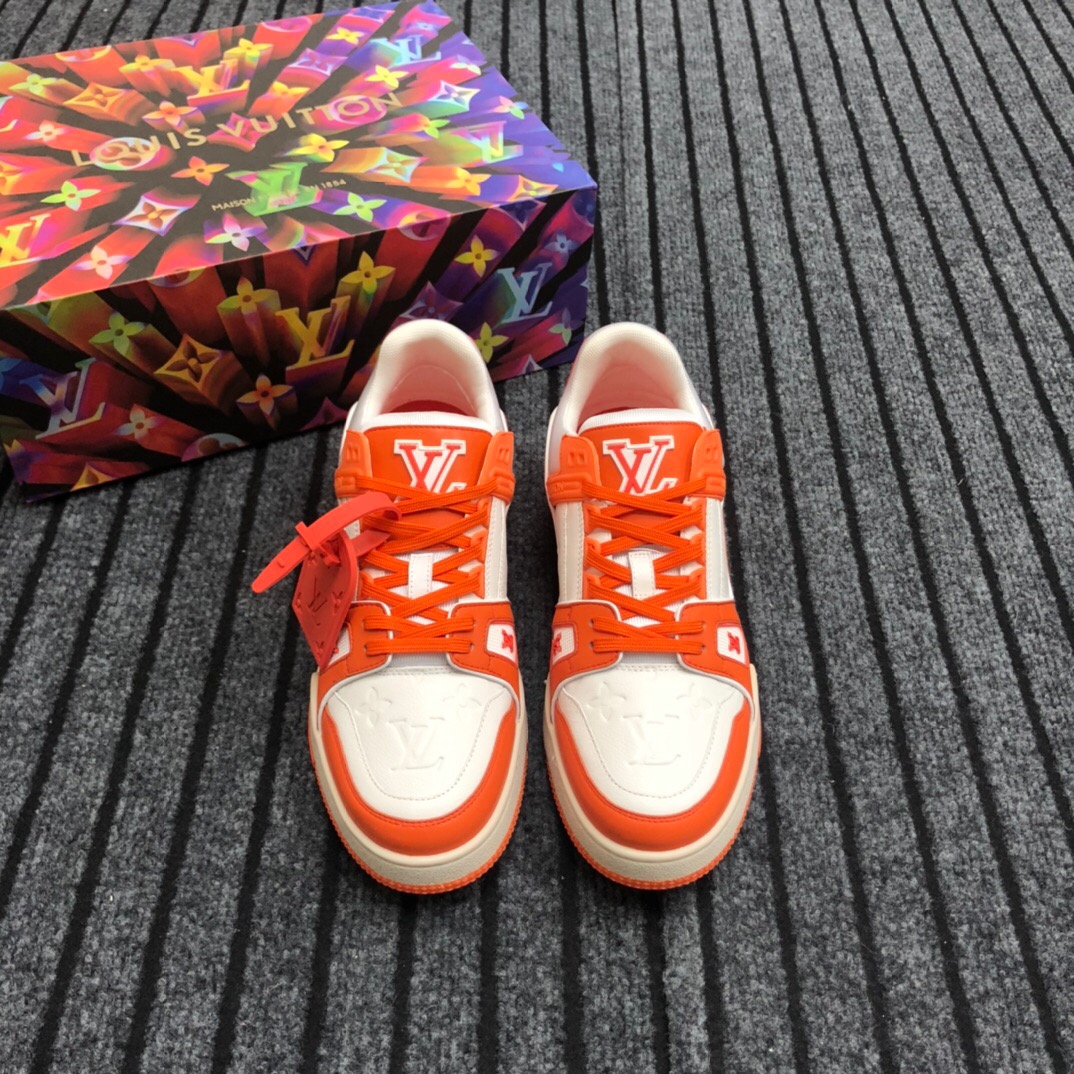 Louis Vuitton Trainer Sneaker In Orange - DesignerGu