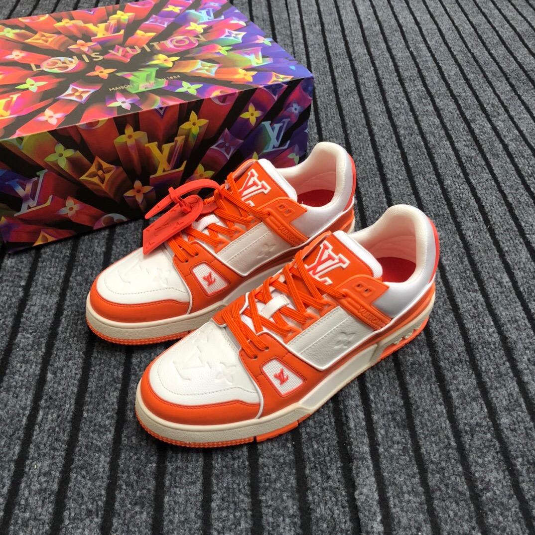 Louis Vuitton Trainer Sneaker In Orange - DesignerGu