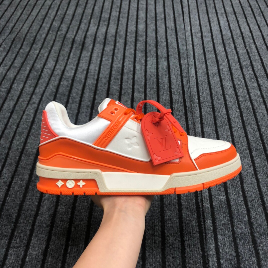 Louis Vuitton Trainer Sneaker In Orange - DesignerGu