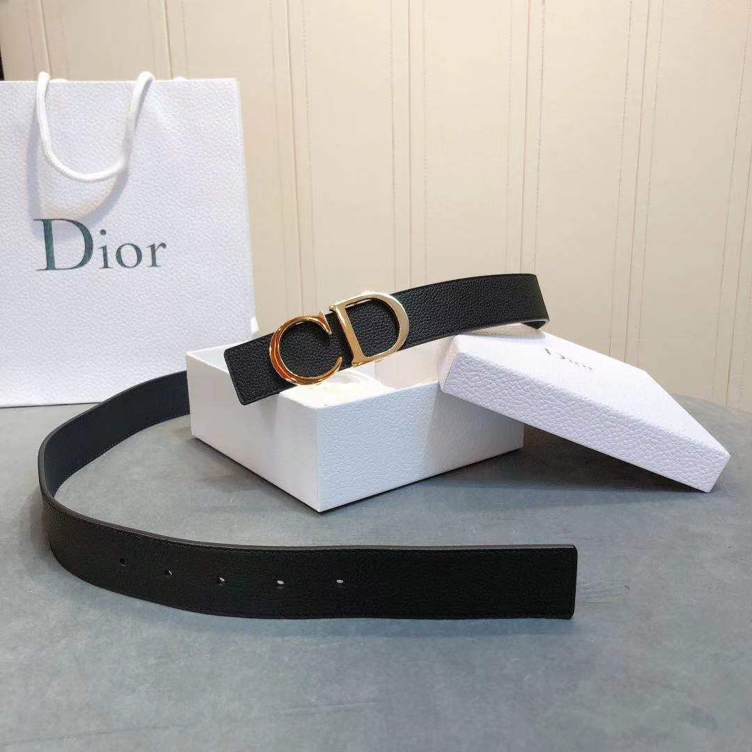 Dior 'CD' Leather Belt - DesignerGu