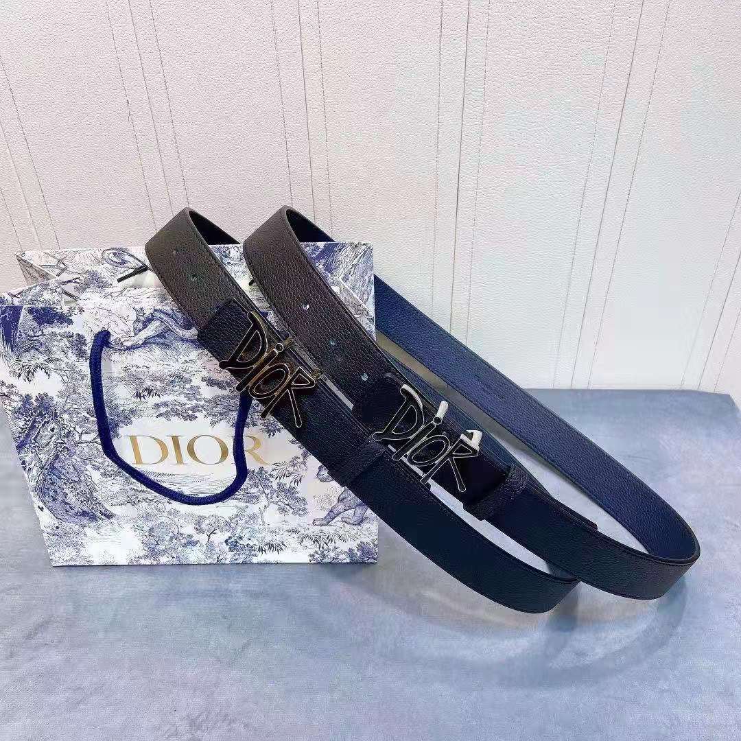 Dior Leather Belt With 'DIOR' Buckle - DesignerGu