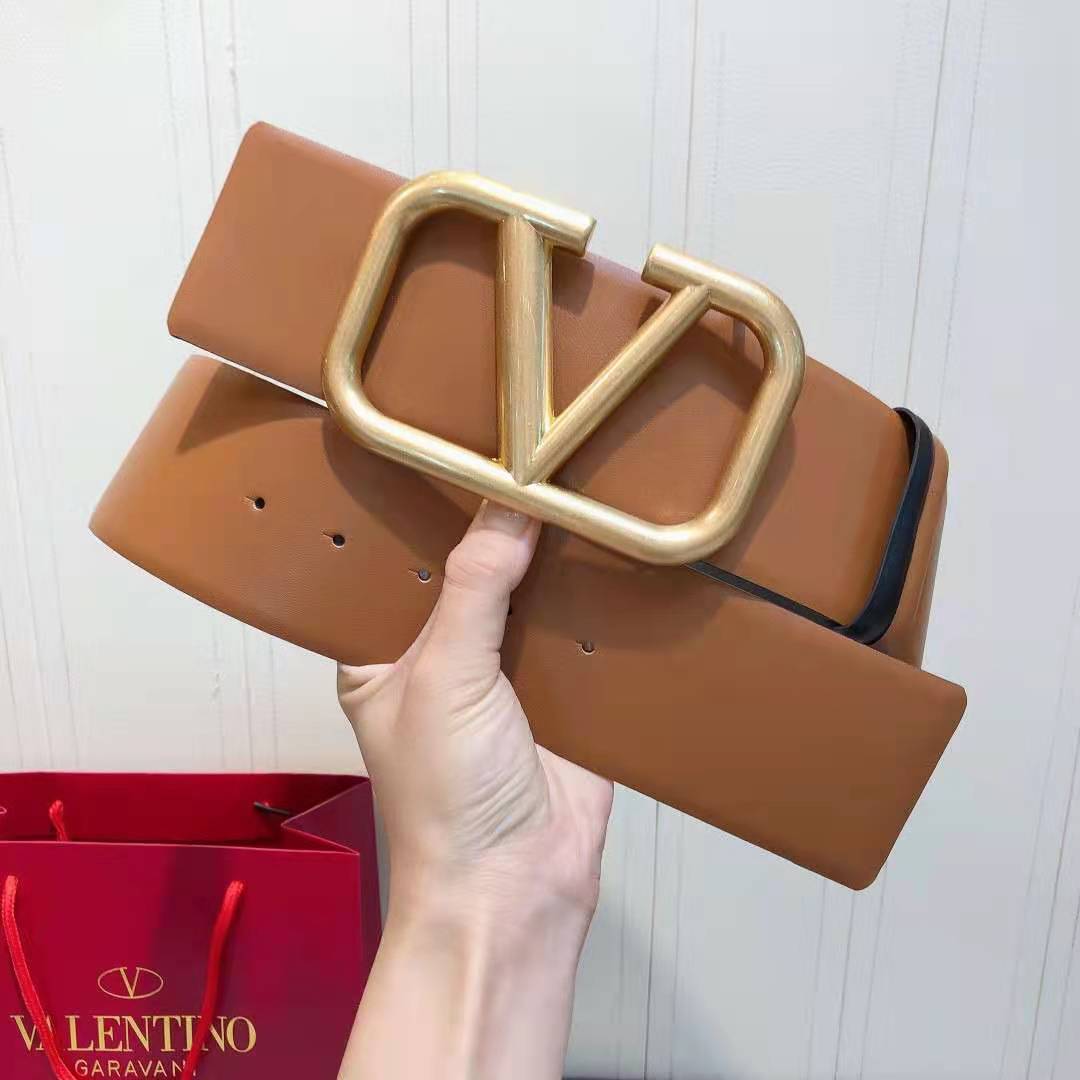 Vlone Leather Belt with V Buckle (width 4.0cm) - DesignerGu