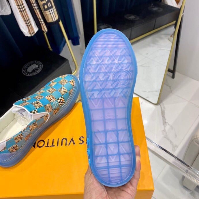 Louis Vuitton  Blue Damier Loafers - DesignerGu