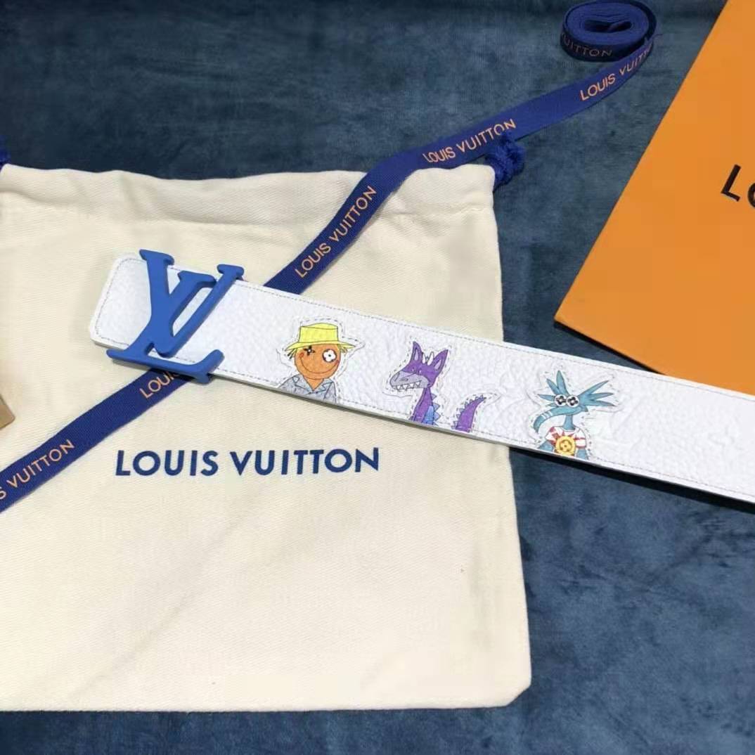 Louis Vuitton Carton White Belt 40MM - DesignerGu