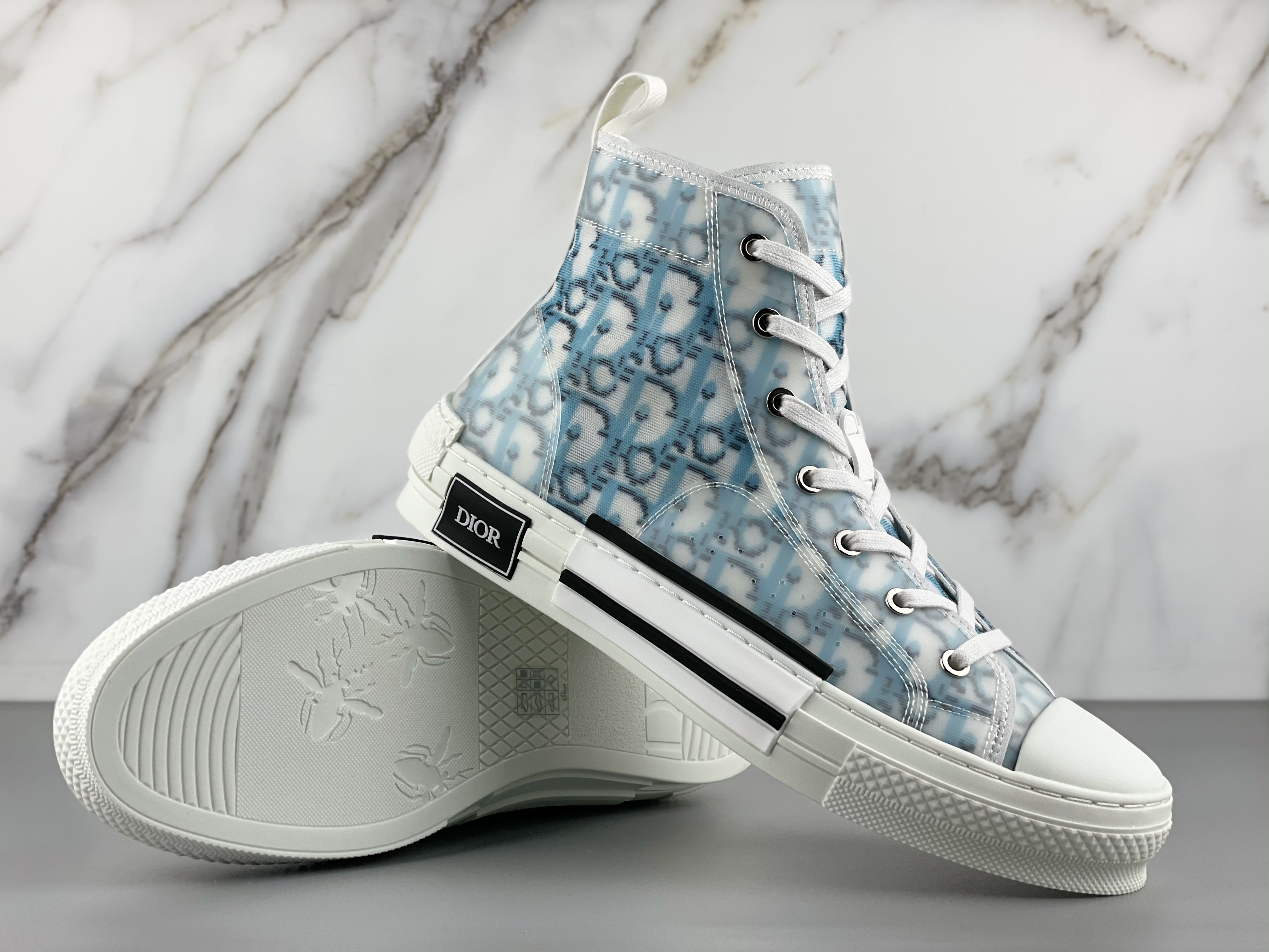 Dior B23 High Top Blue Oblique Pixel  - DesignerGu