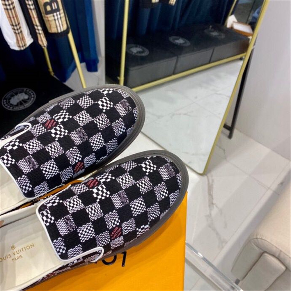 Louis Vuitton  Black Damier Loafers - DesignerGu