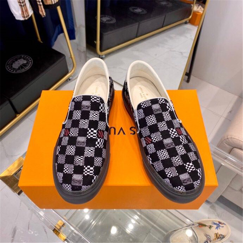 Louis Vuitton  Black Damier Loafers - DesignerGu