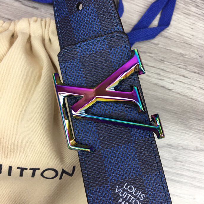 Louis Vuitton Damier 40MM Reversible Belt In Blue - DesignerGu