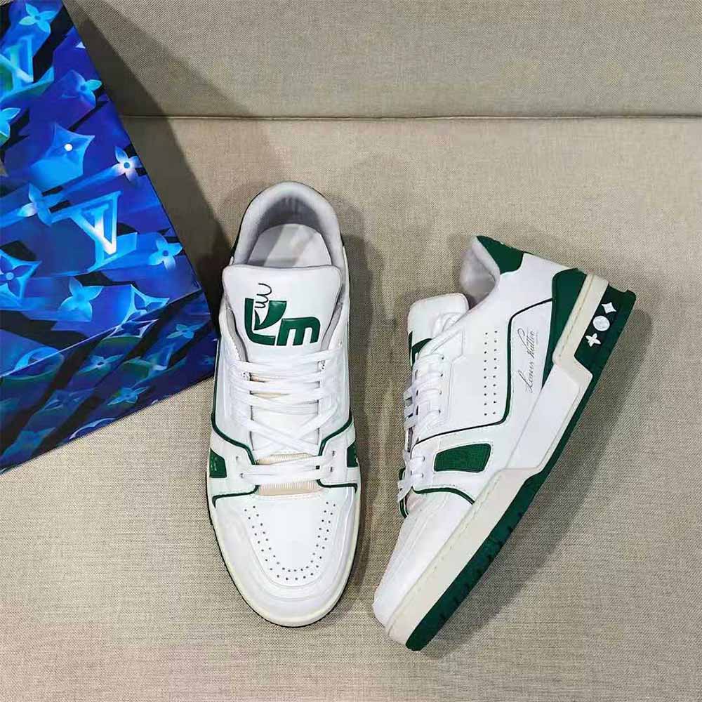 Louis Vuitton Trainer Sneaker Green - DesignerGu