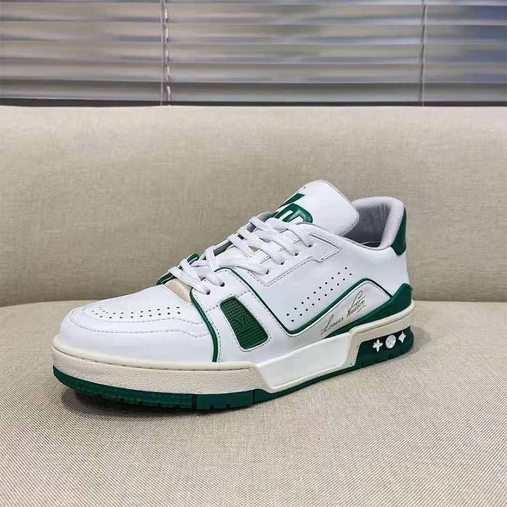 Louis Vuitton Trainer Sneaker Green - DesignerGu