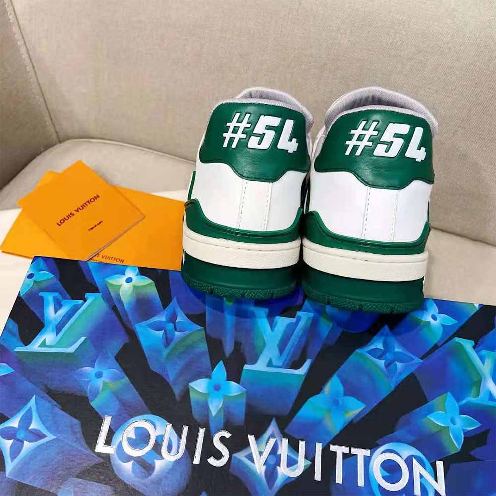 Louis Vuitton Trainer Sneaker Green - DesignerGu