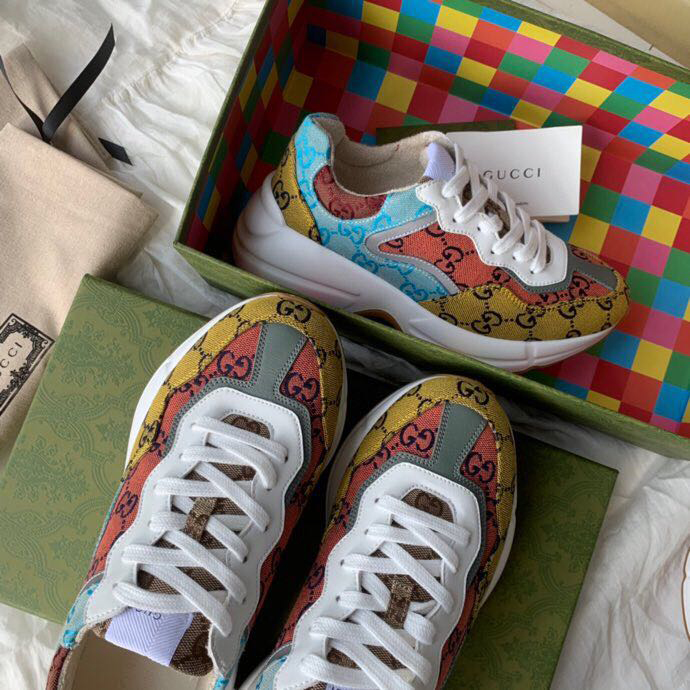Gucci GG Multicolor Canvas Sneakers For Men And Women - DesignerGu