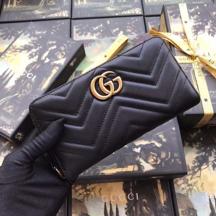 Gucci Black Leather Wallet With Interlocking G - DesignerGu