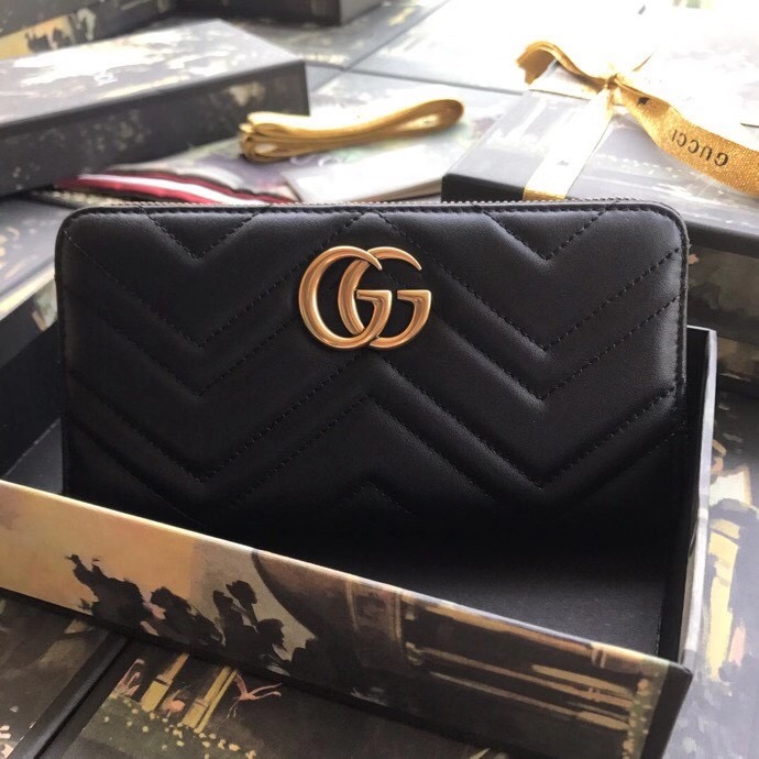 Gucci Black Leather Wallet With Interlocking G - DesignerGu