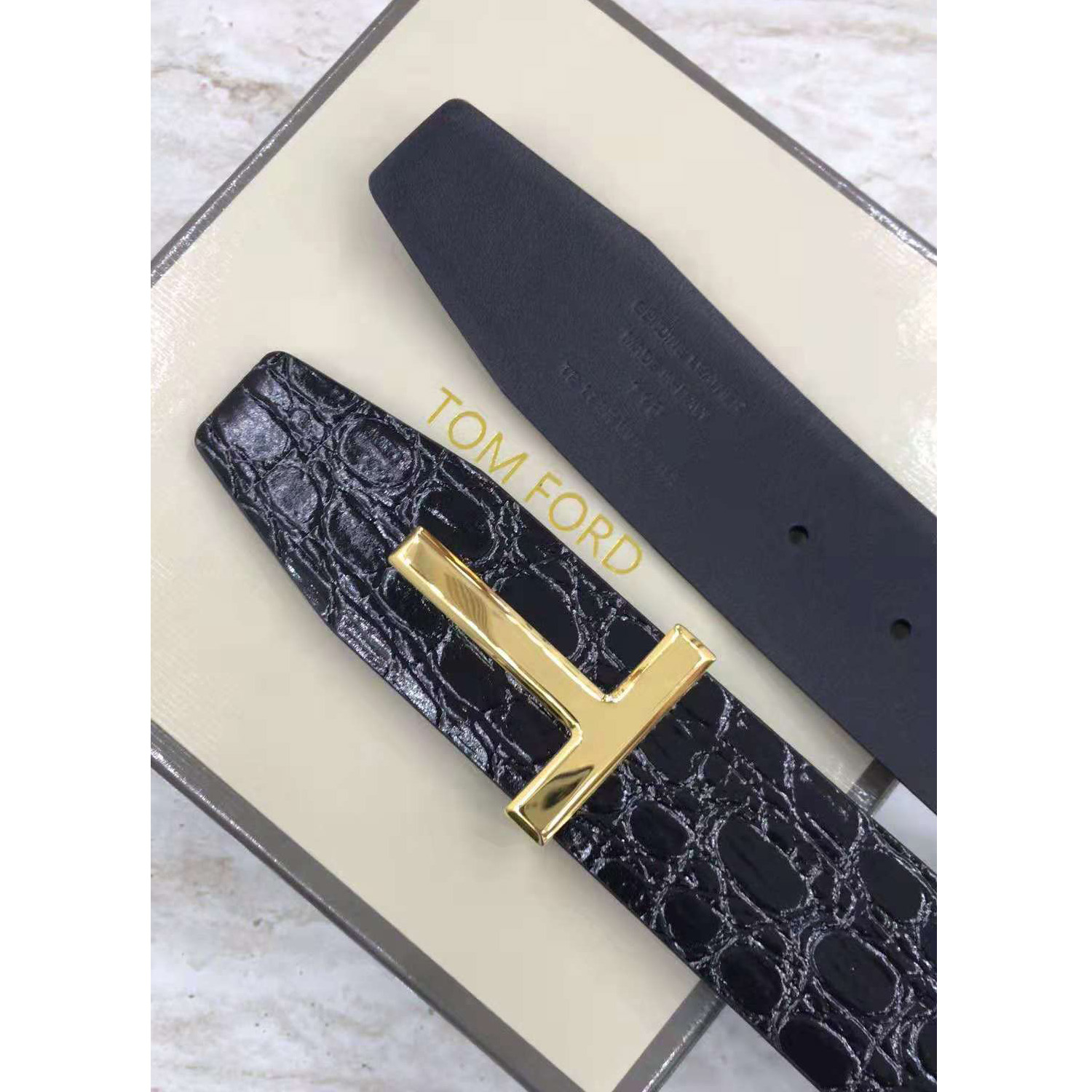 Tom Ford Crocodile Icon Belt - DesignerGu