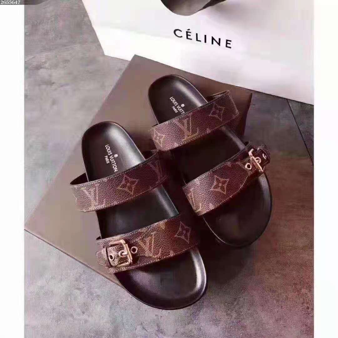 Louis Vuitton Monogram Bom Dia Flat Mule Sandals - DesignerGu