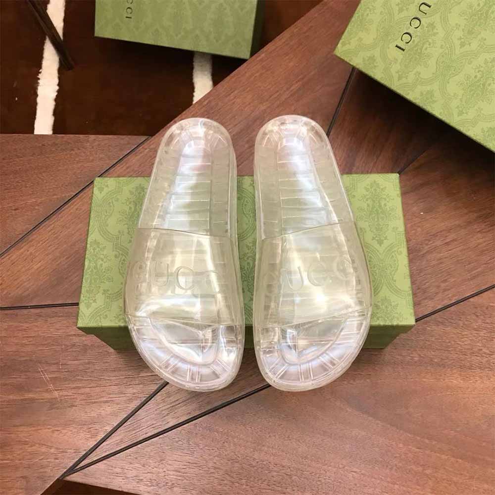 Gucci Men's Slide Sandal With GG Logo - DesignerGu