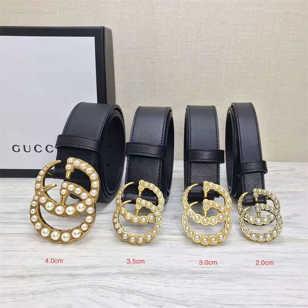 Gucci GG Pearl Black Belt  - DesignerGu