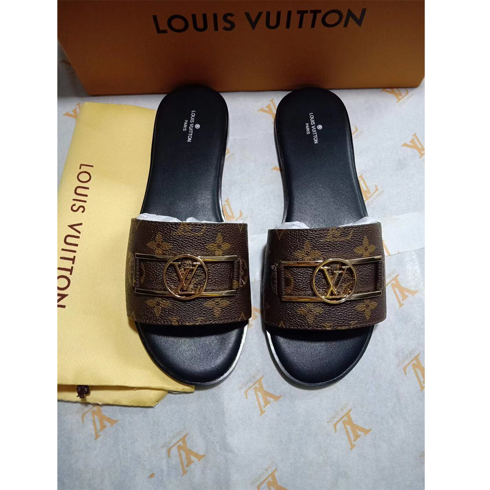 Louis Vuitton Lock It Flat Mule Slides - DesignerGu