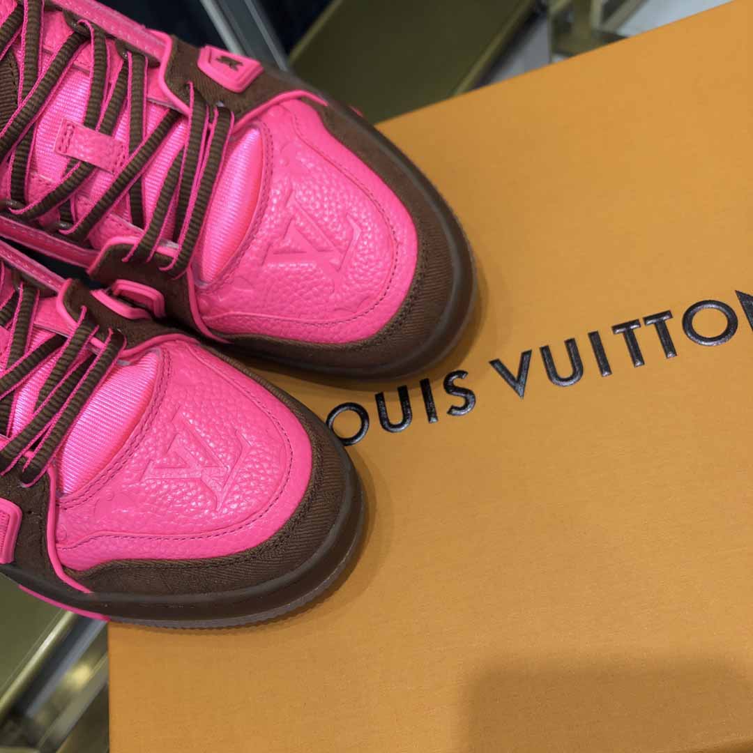 Louis Vuitton Trainer Sneaker Pink - DesignerGu