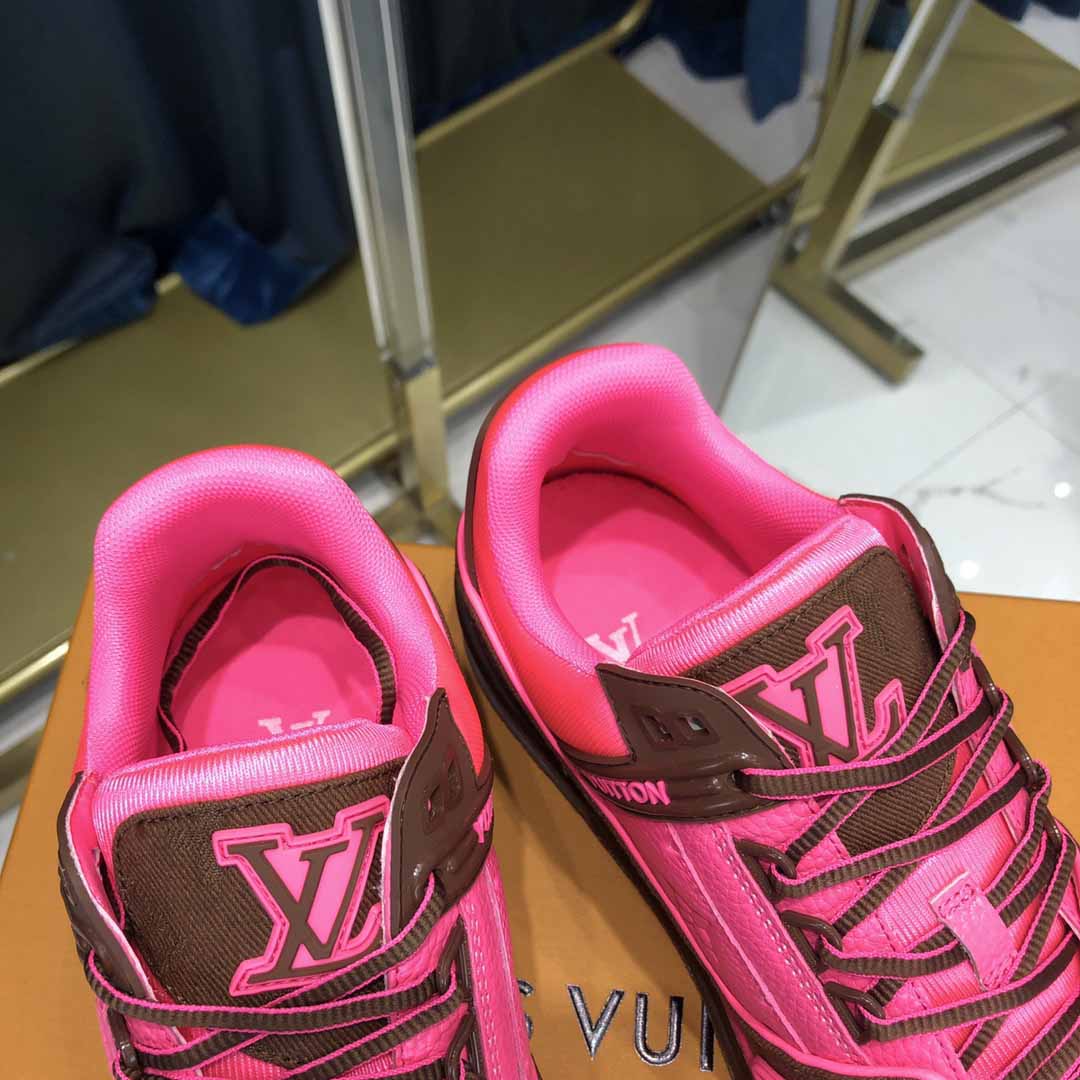 Louis Vuitton Trainer Sneaker Pink - DesignerGu