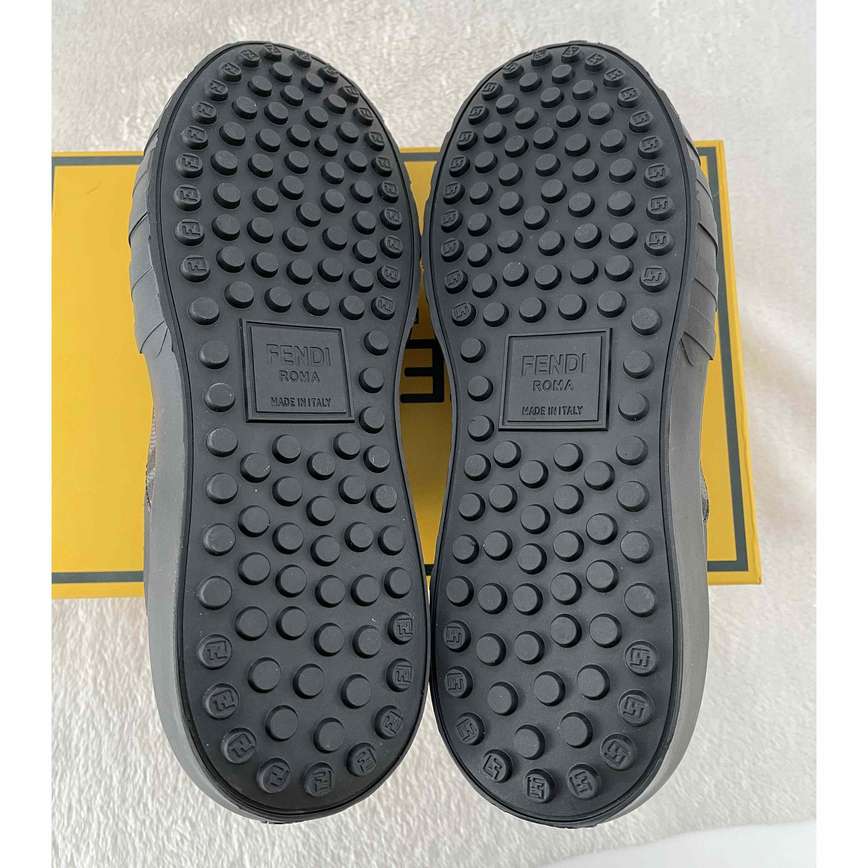 Fendi FF Black Fabric Low-tops Sneaker - DesignerGu