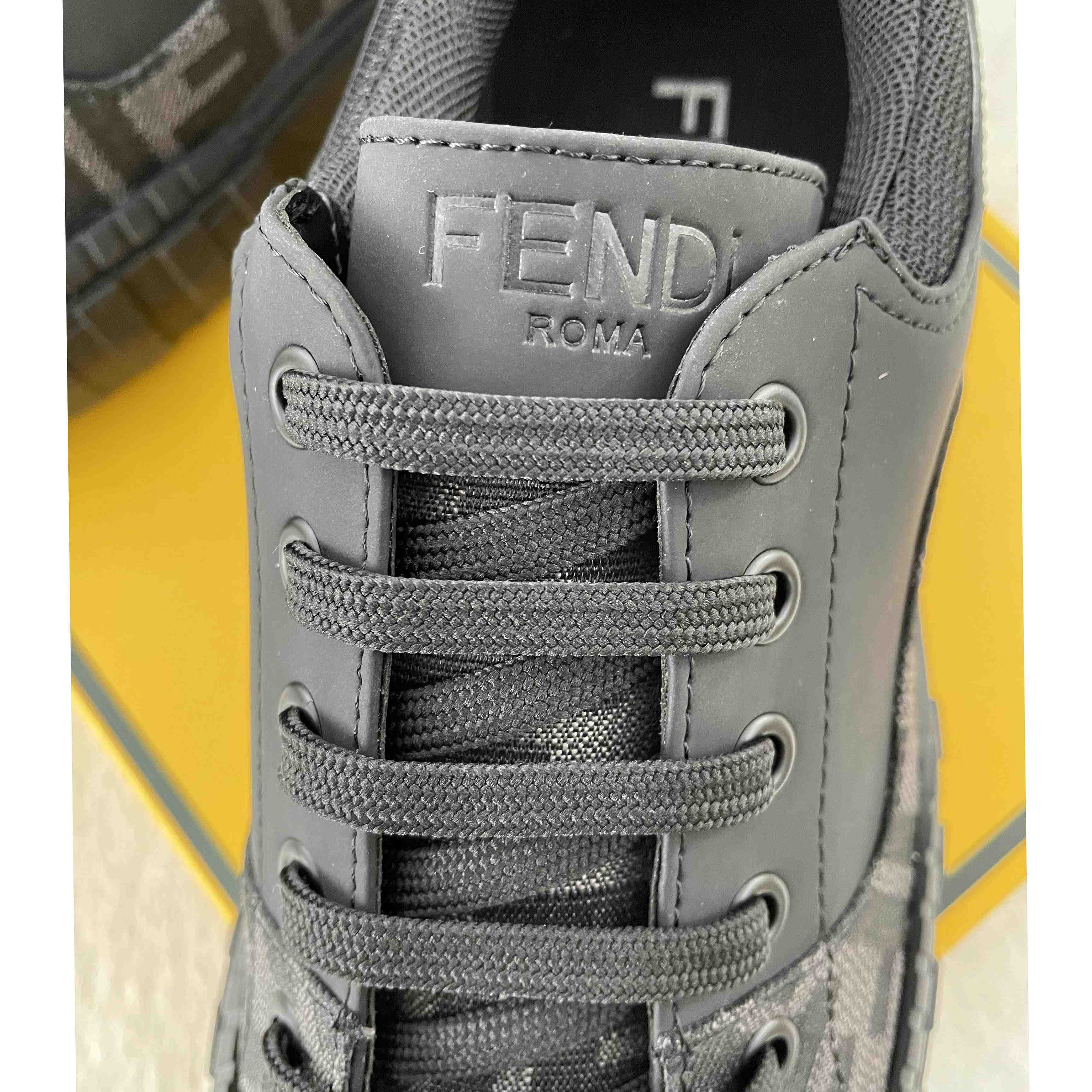 Fendi FF Black Fabric Low-tops Sneaker - DesignerGu