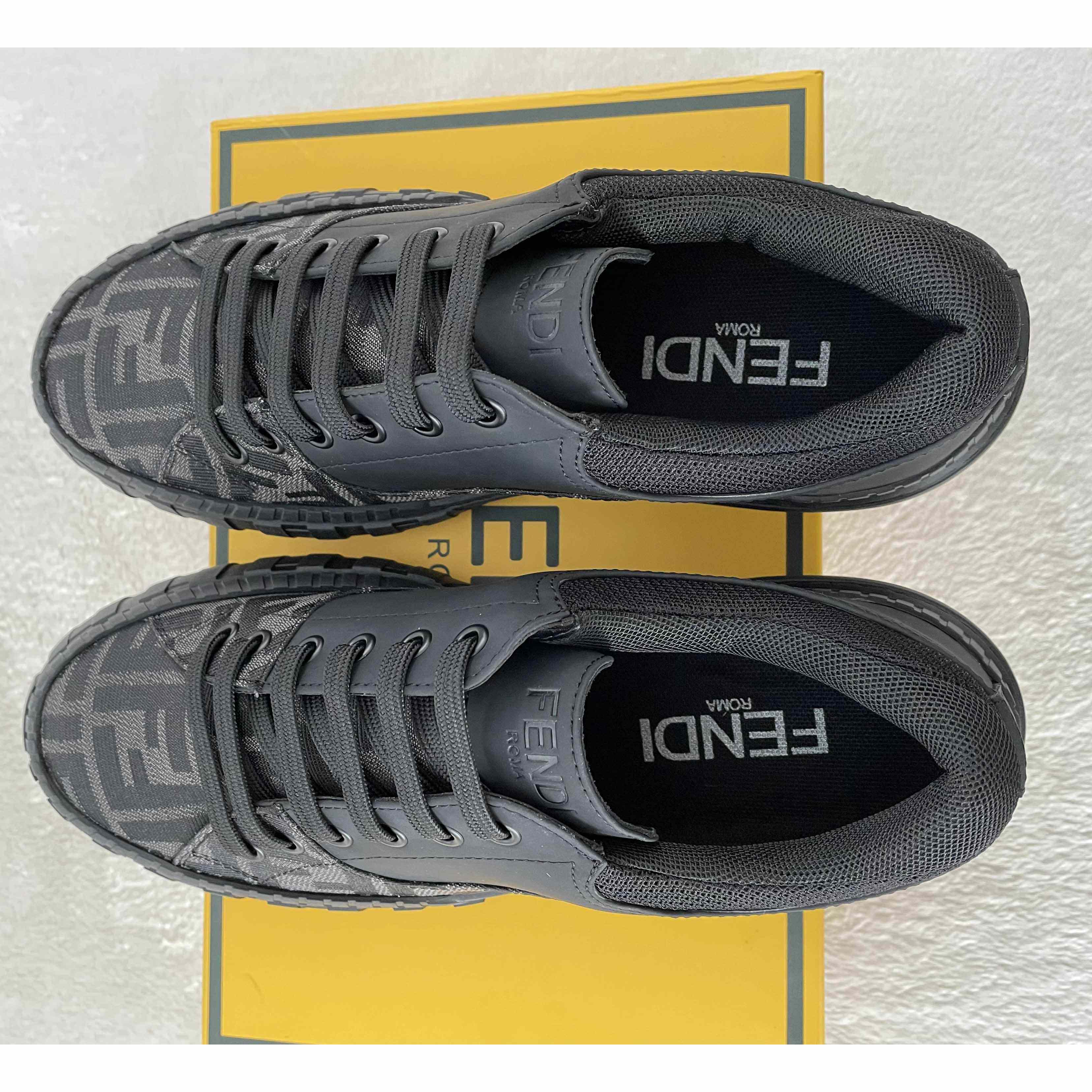 Fendi FF Black Fabric Low-tops Sneaker - DesignerGu