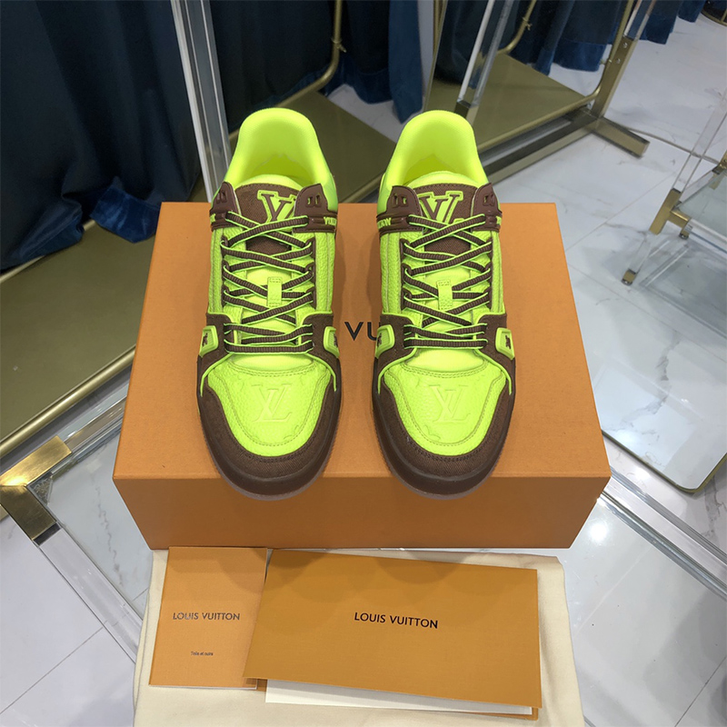 Louis Vuitton Trainer Sneaker Yellow - DesignerGu