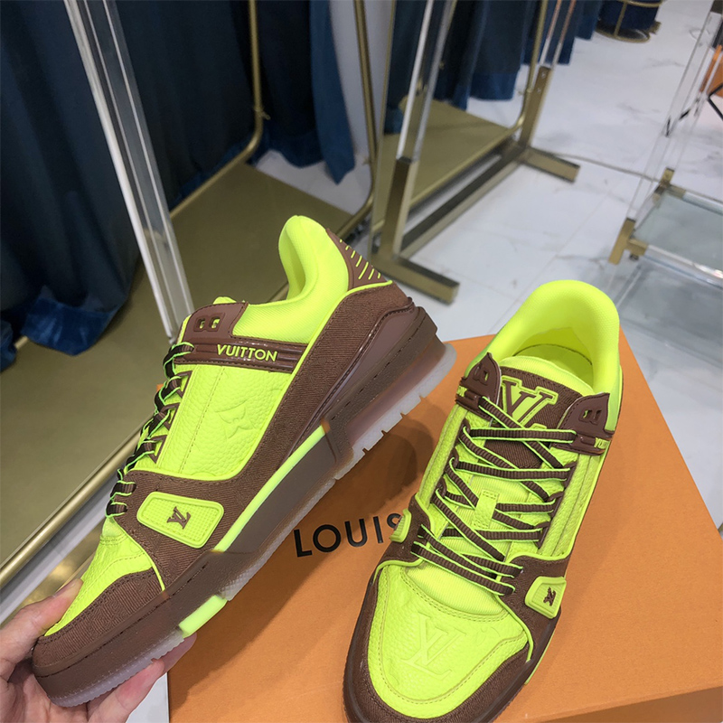 Louis Vuitton Trainer Sneaker Yellow - DesignerGu