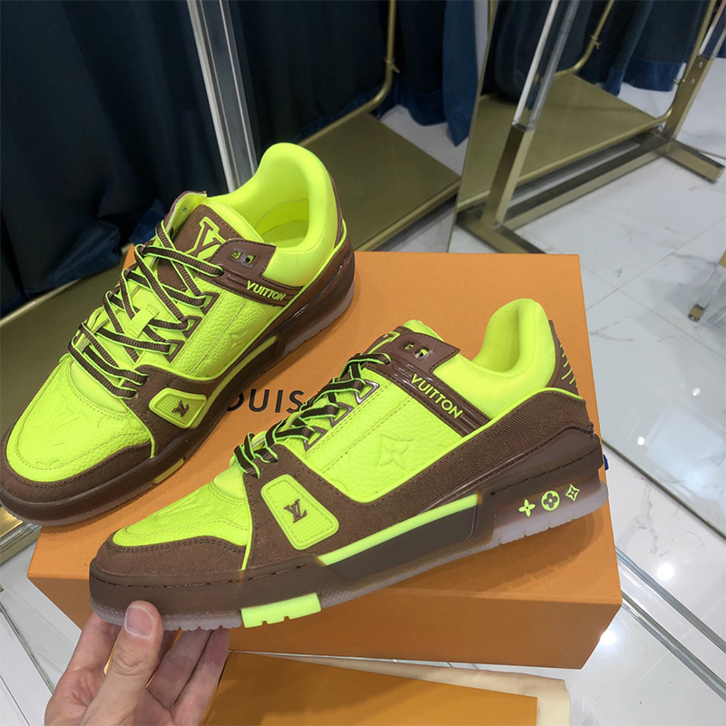 Louis Vuitton Trainer Sneaker Yellow - DesignerGu