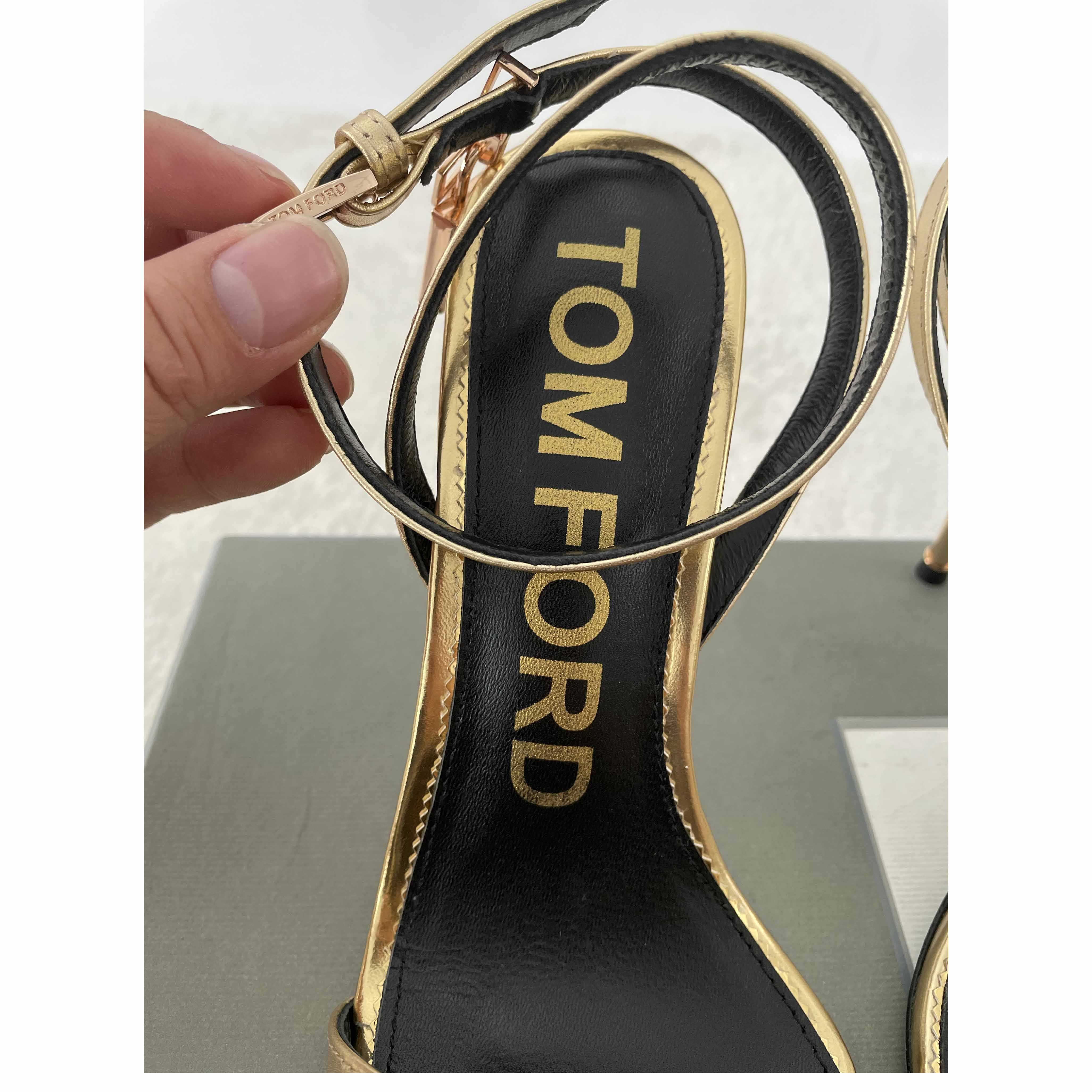 Tom Ford Gold Padlock Sandals - DesignerGu