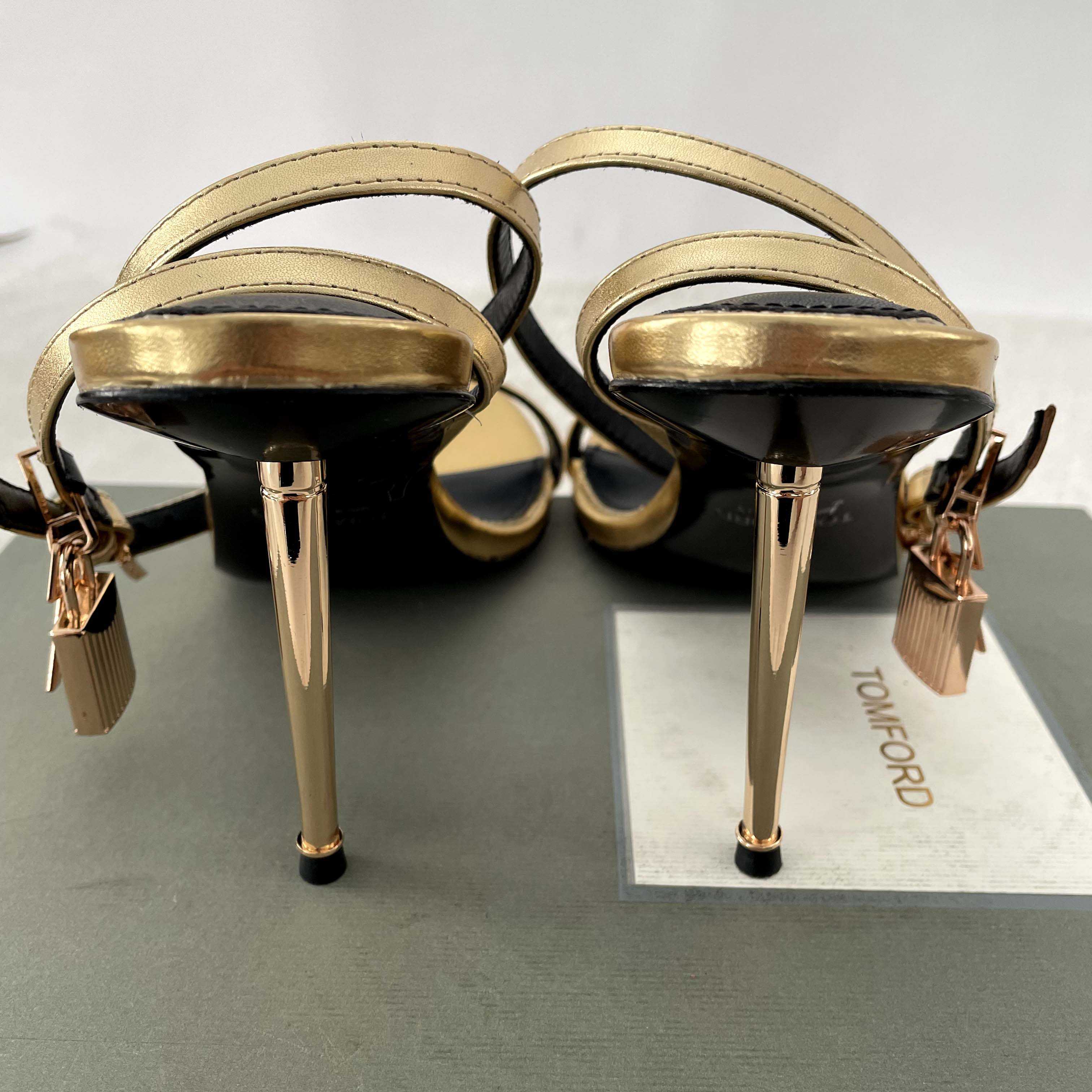 Tom Ford Gold Padlock Sandals - DesignerGu