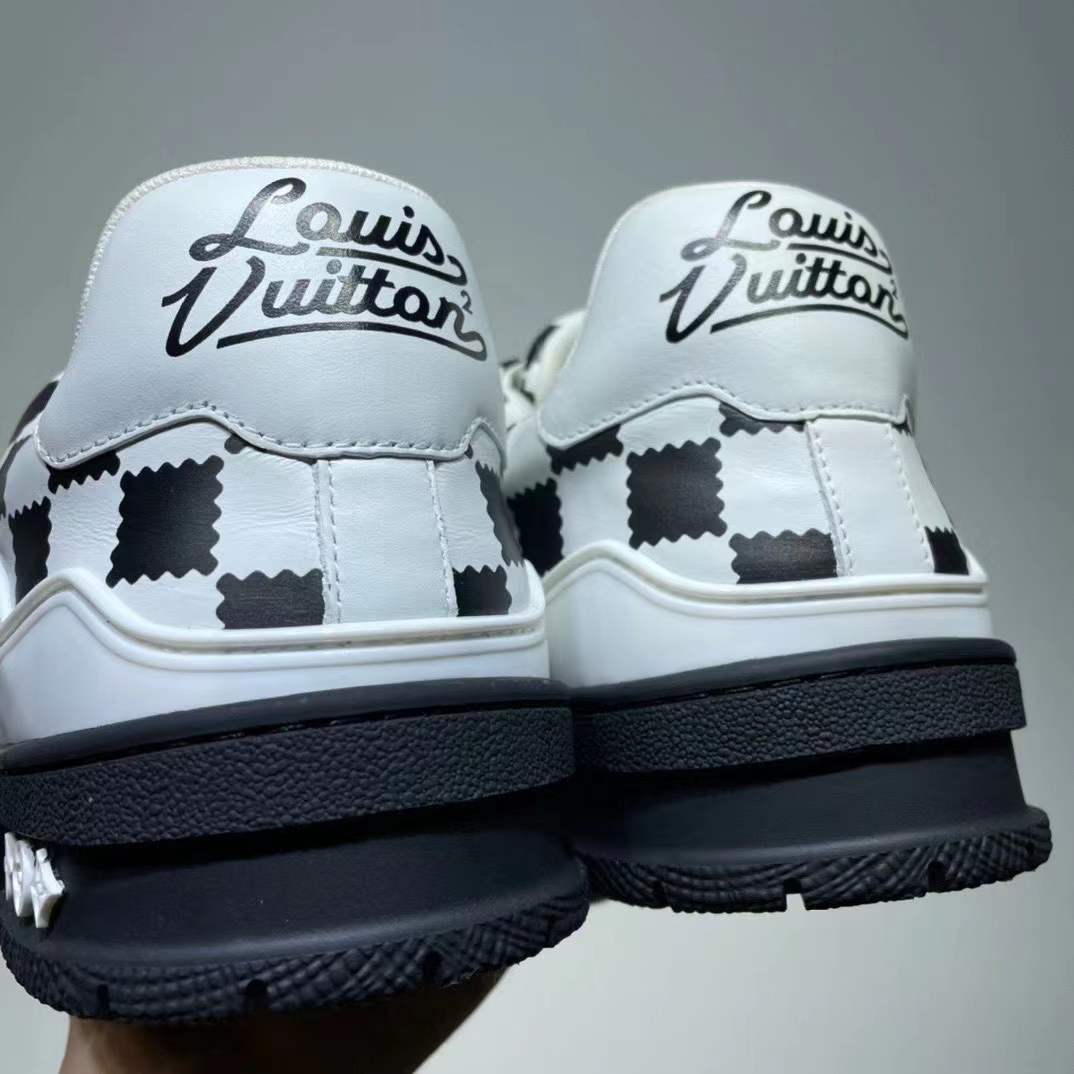 Louis Vuitton Trainer Sneaker Black White Damier - DesignerGu