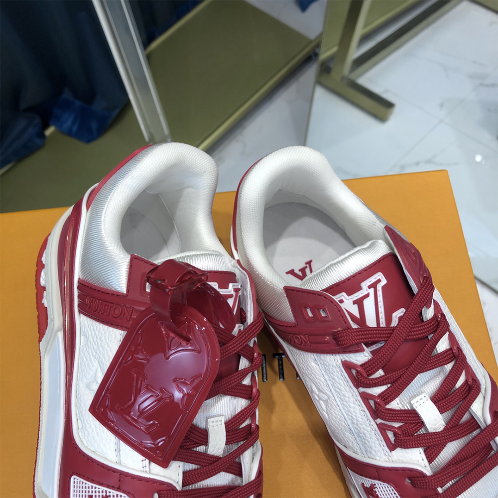 Louis Vuitton Trainer Sneaker In Red(Upon UK Size) - DesignerGu