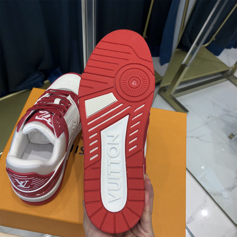 Louis Vuitton Trainer Sneaker In Red(Upon UK Size) - DesignerGu