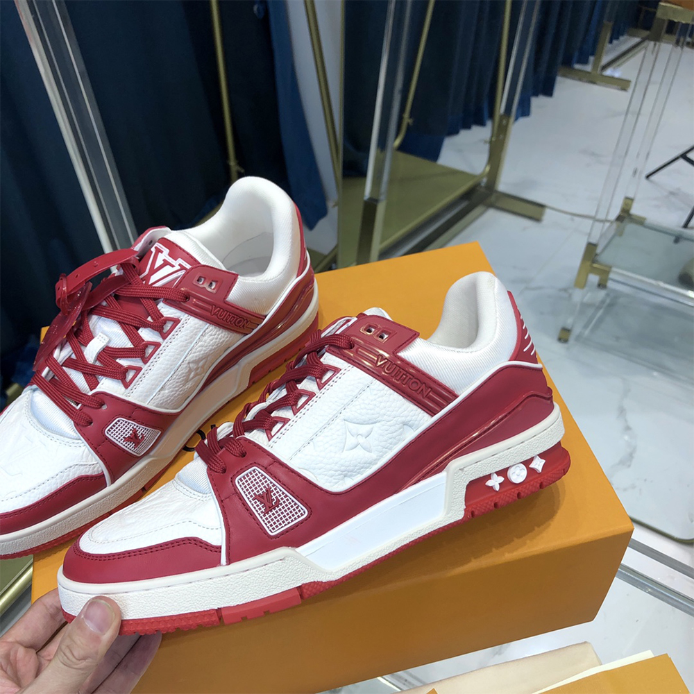 Louis Vuitton Trainer Sneaker In Red(Upon UK Size) - DesignerGu